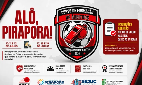 Pirapora abre caminho para novos árbitros: curso gratuito de arbitragem de futsal busca fortalecer a modalidade no Norte de Minas